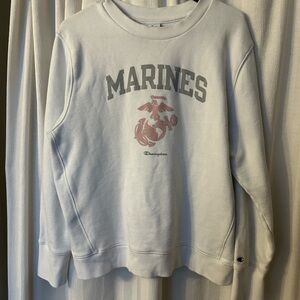 Sweater: White military marines Soft champion vintage? xl printed Sweatshirt